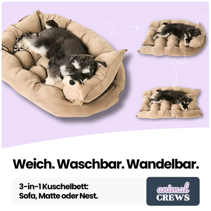 3-in-1 Haustierbett – Umwandelbar als Sofa, Matte & Nest