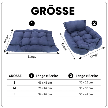 3-in-1 Haustierbett – Umwandelbar als Sofa, Matte & Nest