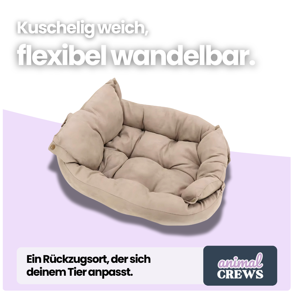 3-in-1 Haustierbett – Umwandelbar als Sofa, Matte & Nest