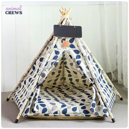 Tipi-Zelt für Katzen & kleine Hunde – Stilvolle Kuschelhöhle mit Kissen & Namensschild