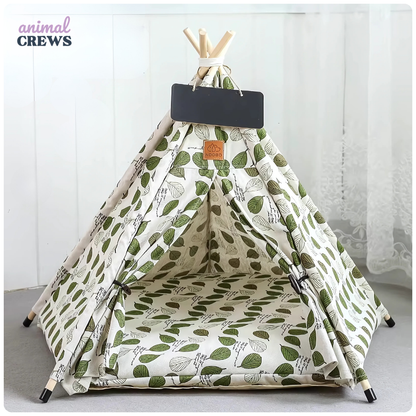 Tipi-Zelt für Katzen & kleine Hunde – Stilvolle Kuschelhöhle mit Kissen & Namensschild